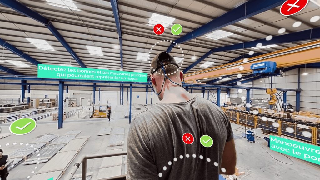 Formation en VR sur les risques des chutes en hauteur, issu du catalogue Uptale